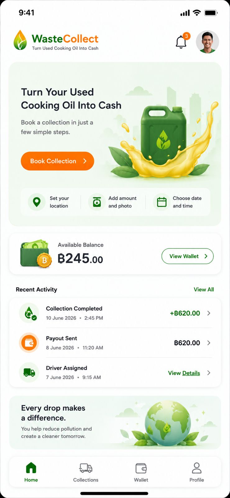 JustCollect customer collection booking